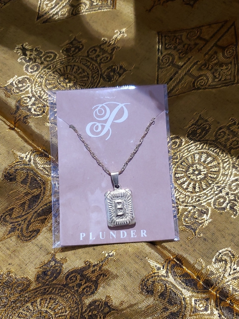 NWT-Plunder Gold Initial 'B' Pendant Necklace - Gold